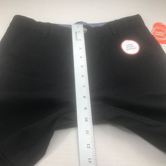 Wonder Nation Boy's Size 10 Husky Adjustable Waist Flat Front Short Black New - Picture 11 of 13